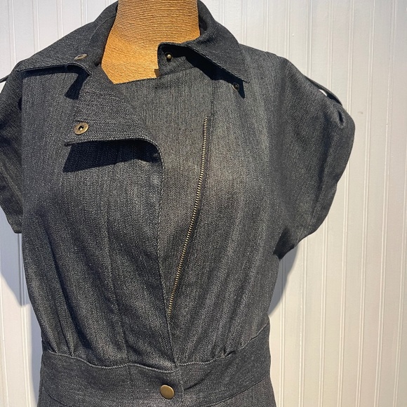 Dark Denim Ruffle Dress - Picture 2 of 5